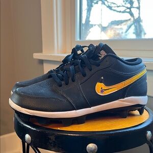 Jordan 1 Retro MCS Low Men's Baseball Cleats Custom banana swoosh